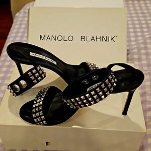 Manolo Blahnik Stud Open Toe Heel